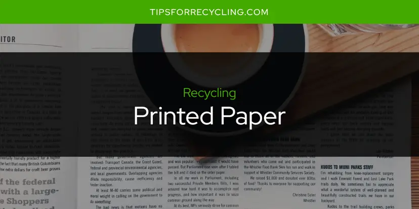 Is Printed Paper Recyclable?