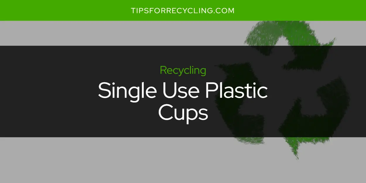 Are Single Use Plastic Cups Recyclable?